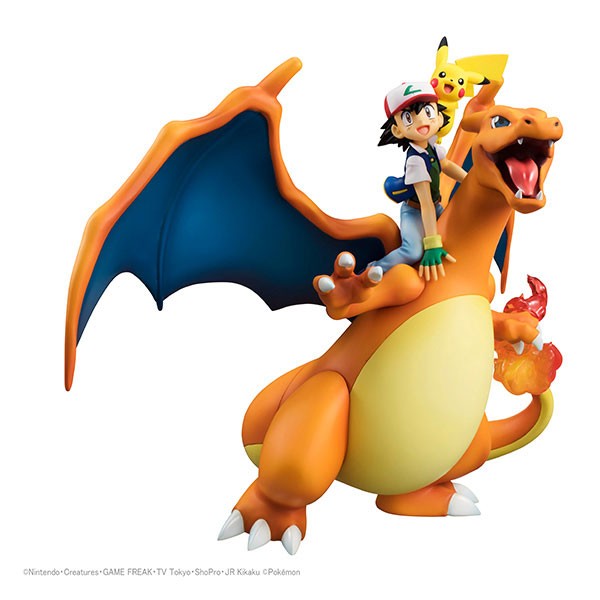 Pokémon: Satoshi (Ash) & Pikachu & Charizard non Scale PVC Statue