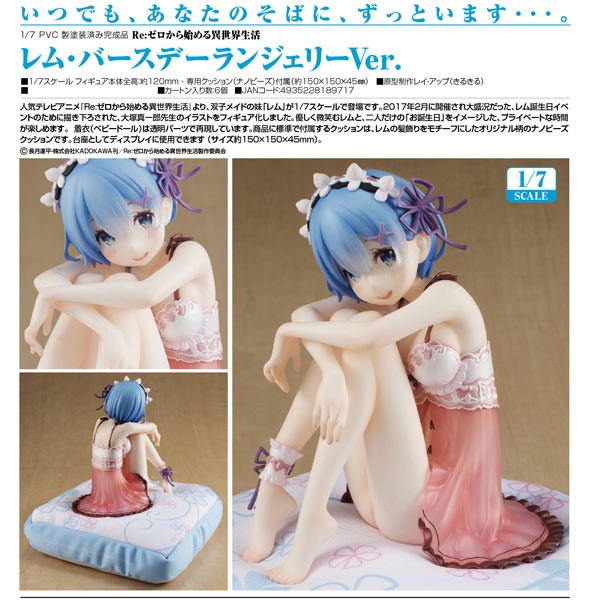 Re:ZERO -Starting Life in Another World: Rem Birthday Lingerie Ver. 1/7 Scale PVC Statue