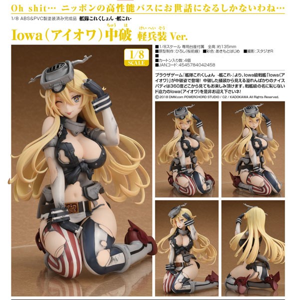 Kantai Collection: Iowa Half-Samaged Light Armament Ver. 1/8 Scale PVC Statue