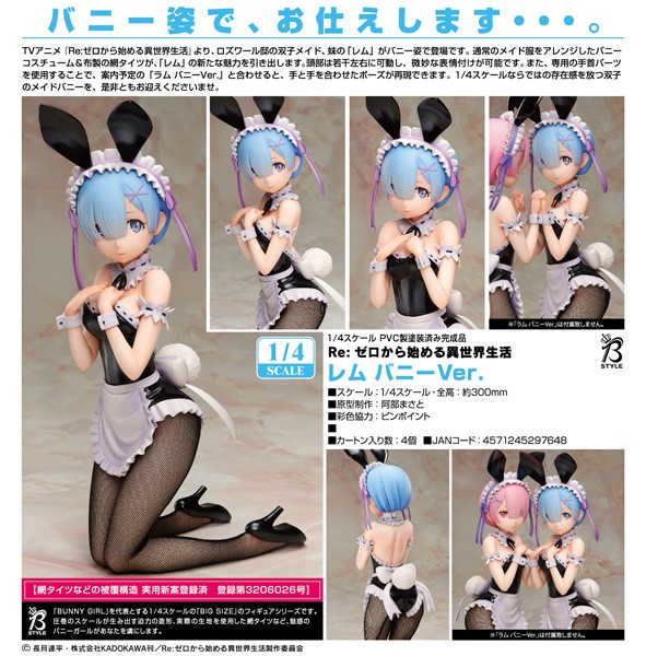 Re:ZERO -Starting Life in Another World: Rem Bunny Ver. 1/4 Scale PVC Statue