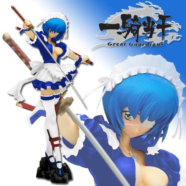 Ikki Tousen - Ryomou Shimei Maid Clothes Blue Version 1/7 Scale PVC Statue