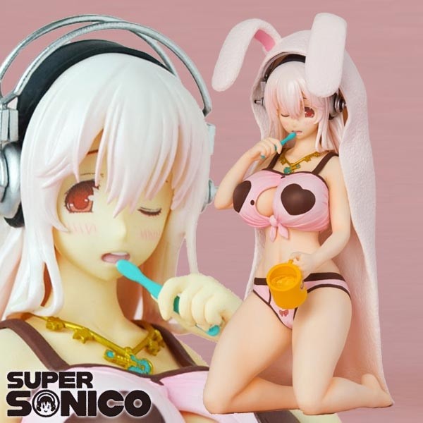 Nitro Super Sonic: Super Sonico Brushing Teeth Ver. 1/8 Scale PVC Statue