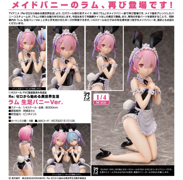 Re:ZERO -Starting Life in Another World: Ram Bare Leg Bunny Ver. 1/4 Scale PVC Statue