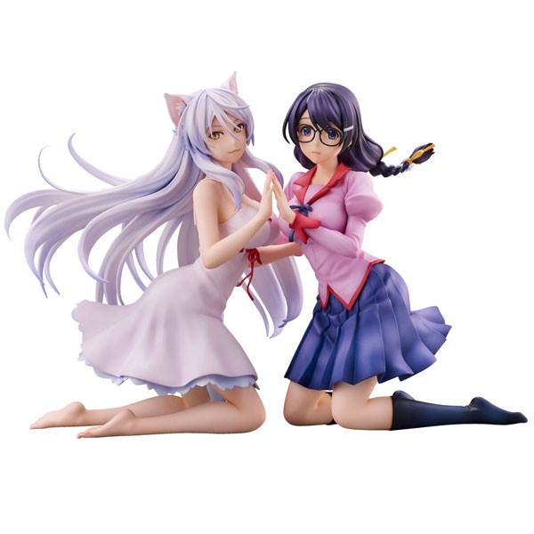 Nekomonogatari Monogatari: Tsubasa Hanekawa Set non Scale PVC Statue