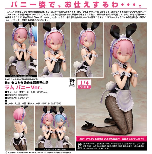 Re:ZERO -Starting Life in Another World: Ram Bunny Ver. 1/4 Scale PVC Statue