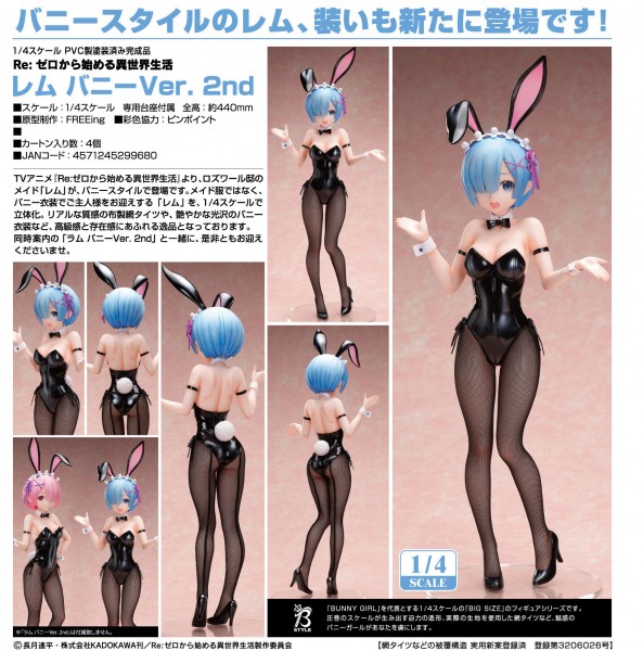 Re:ZERO -Starting Life in Another World: Rem Bunny Ver.2 1/4 Scale PVC Statue