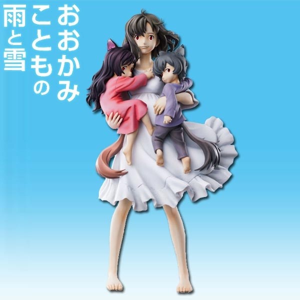Ookami Kodomo no Ame to Yuki: Hana with Ame & Yuki non Scale PVC Statue