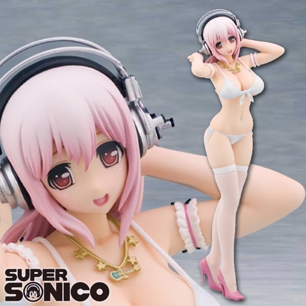 Nitro Super Sonic: Super Sonico Swim Suit Gravure White Ver. 1/6 Scale PVC Statue