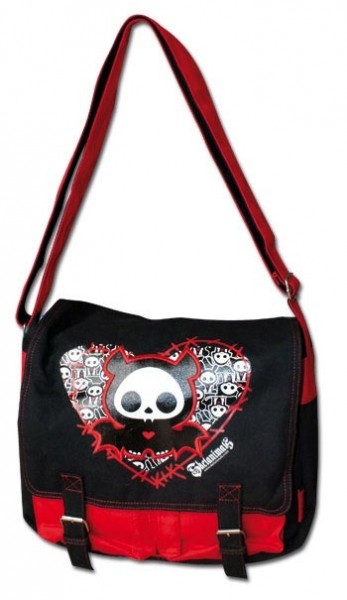 Skelanimals Messenger Bag Diego the Bat black/red