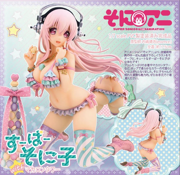 Nitro Super Sonic: Super Sonico with Macaron 1/7 Scale PVC Statue