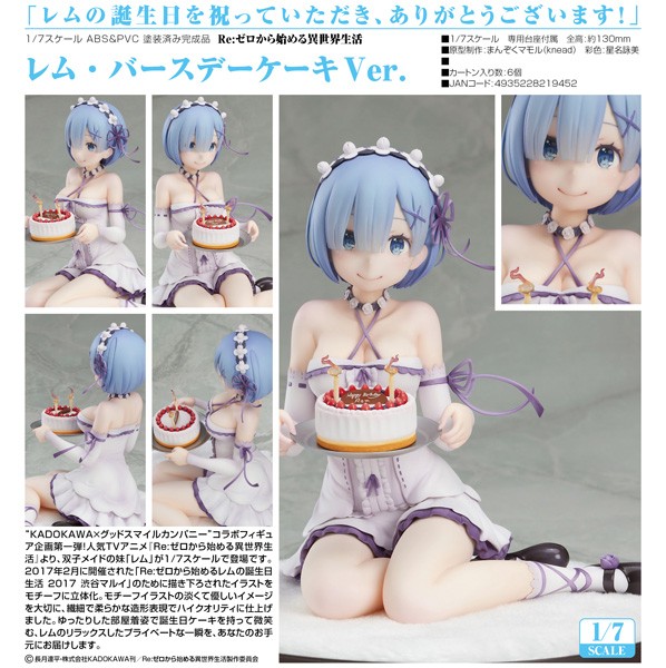 Re:ZERO -Starting Life in Another World: Rem Birthday Cake Ver. 1/7 Scale PVC Statue