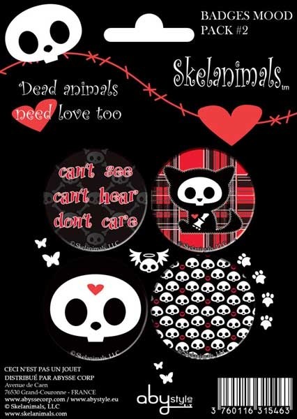 Skelanimals Button Set Mood Pack2