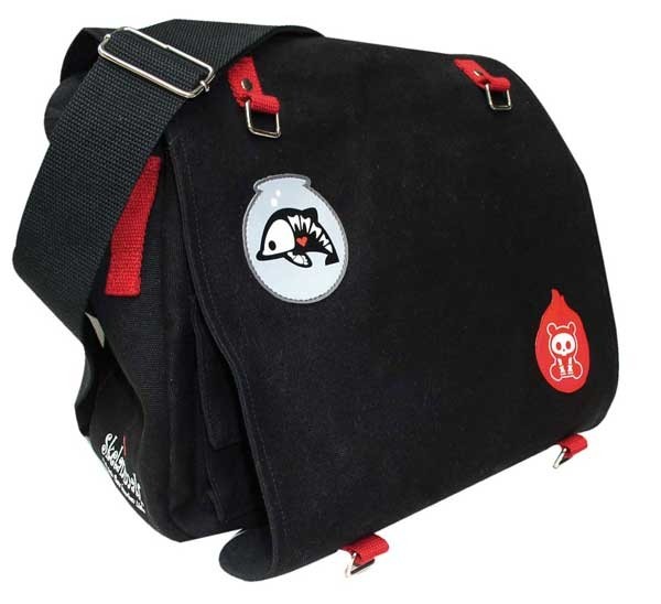 Skelanimals Canvas Shoulder Bag black/red